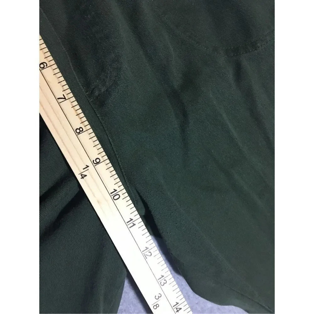 Womens White Stag Pants Size 10 Petite Green Stretchy Waistband Straight Leg - Picture 4 of 4